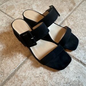 Ann Taylor Elegant Black Suede Sandals